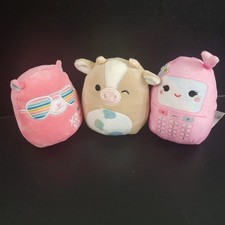 Mini Squishmallows Cow, Llama, Cellphone Capsule Plush Lot Of 3 From 2023