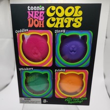 New Schylling NeeDoh Teenie Cool Cats 4-Pack Kittens Stress Fidget Sensory Toy