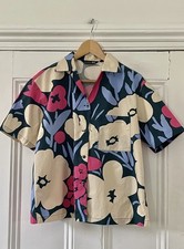 Marimekko X Uniqlo Womens Pink Floral Print Short-Sleeve Shirt M UK 12 EU 40 NEW