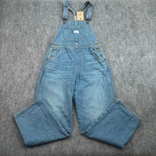 Levis Overalls Womens Small Premium Blue Denim Cotton $89.50 MSRP NEW