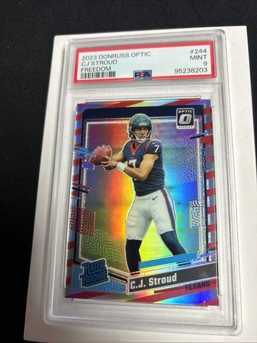 2023 Donruss Optic CJ Stroud Freedom Prizm Rated Rookie #244 Texans PSA 9