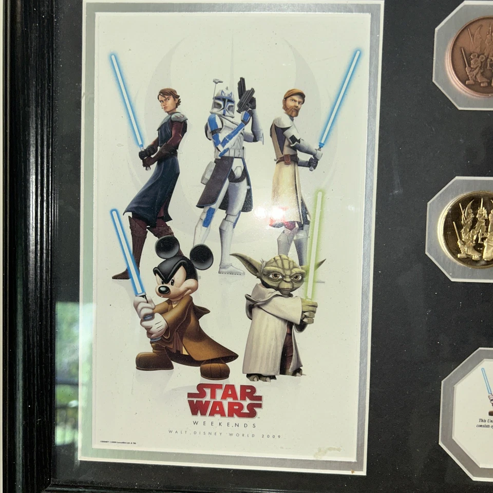 Disney 2009 Star Wars Weekend LE# 029/600 Framed Coin Set - Image 4 of 4