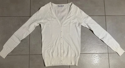 ZARA Damen Pullover Strickpullover mit Knöpfen Gr. M weiß - Bild 1 von 4
