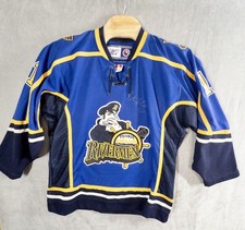 CCM Peoria Rivermen St Louis Blues Curtis Sanford Hockey Jersey Auto Mens Medium