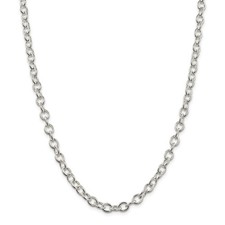 Sterling Silver Solid 6.8mm Oval Cable Link Chain w/ Lobster Clasp 16" - 24"