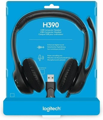 Logitech H390 Wired Headset, Stereo Kopfhörer mit Noise-Cancelling Mikrofon,
