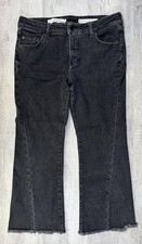 Pilcro And The Letterpress High Rise Flare Jeans Black Denim 29 P Actual 32X24 