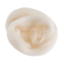 Natural Wool Roving: 10g: White