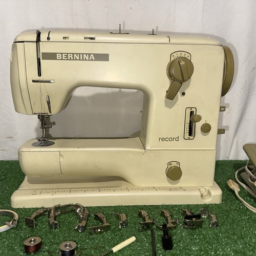 Bernina Beige Record 730 Vintage Sewing Machine-For Parts Or Repair-Accessories - Picture 10 of 24