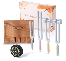 Tuning Forks Healing Set Four Frequencies 128Hz 136.1Hz 174Hz 528Hz Yoga Chakra