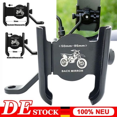 Motorrad Halterung Fahrrad Alu Handy Rückspiegel Halter Smartphone E-Bike Roller