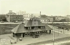 Train Depot North Bend OR Oregon c1930s RPPC Photo Postcard COPY