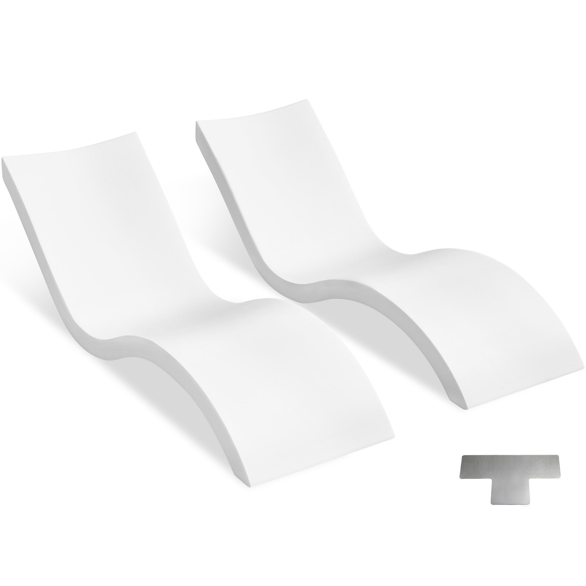 Pool Lounge Chairs PCS Chaise Lounger Inside Pool Sun Shelf