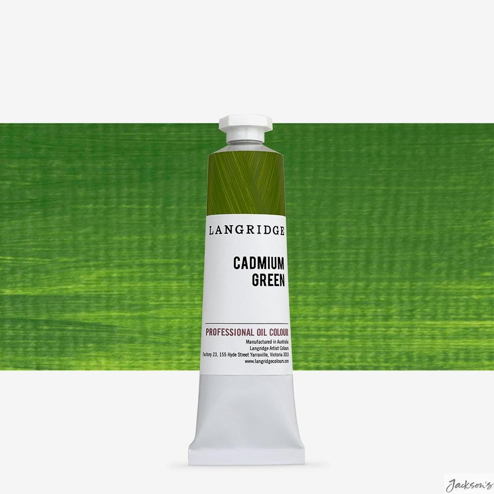 Langridge Oil Paint Cadmium Green 40ml Artists Colour For Landscape Painting