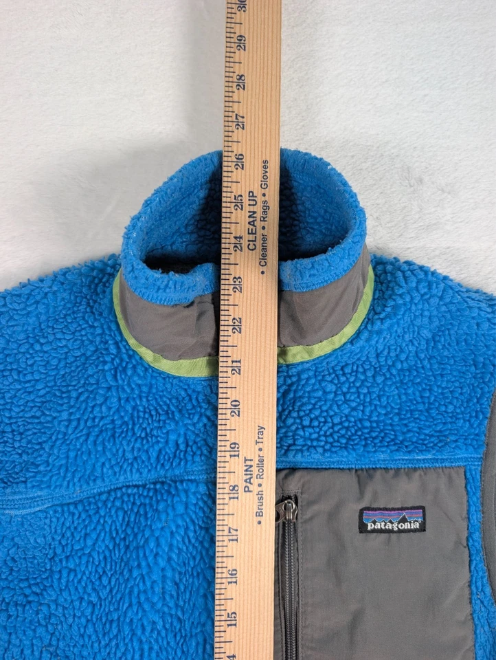 Chaleco Patagonia Clásico Retro X Para Hombres Pequeño Azul Pila Alta Cremallera Completa Exterior Foto 3 de 4