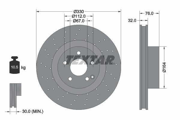 Textar Bremsscheibe 92099205 FüR MERCEDES-BENZ-image