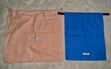 MIU MIU Two Drawstring Dust Duster Bag Fabric Pink and blue