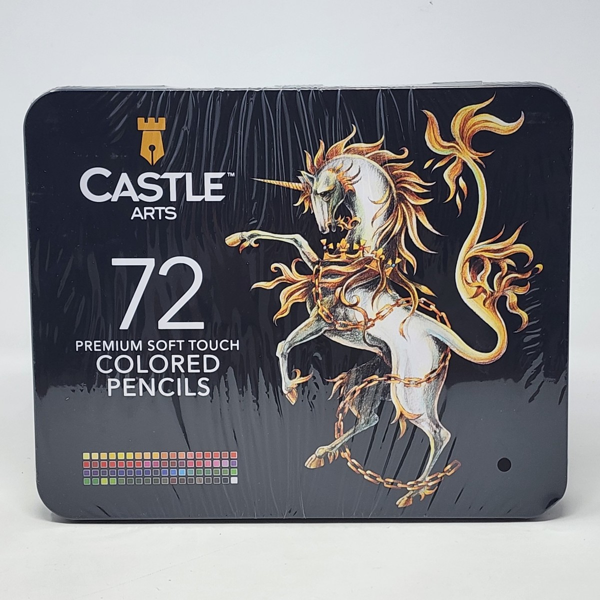 Castle Arts 72 Premium Soft Touch Colored Pencils + Tin Box