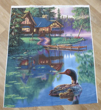 David Textiles KIM NORLIEN LAKE LODGE CABIN LOON PANEL 43 X 36" QUILT CRAFT