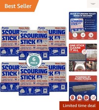 6-Pack HDW Scouring Stick for Toilet Bowl Cleaning, Cleans Toilet Bowl Hard W...
