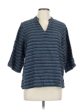 Monoprix femme Women Blue 3/4 Sleeve T-Shirt 44 eur