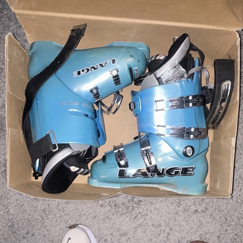 Lange RS 130 Blue Men's Ski Boots 28.5 97mm Stiff Flex GripWalk LBD1030