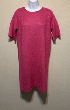 Vero Moda sweater dress with sequins FUCHSIA SILVER SZ S NEW