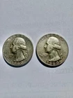 1960 and 1960 D 25C Washington Quarter Silver; Nice Addition