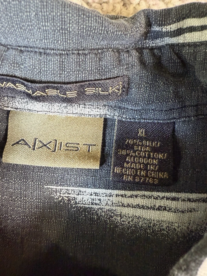 Camisa Hombre AXIST Seda Estampado Abstracto Talla XL Manga Corta Foto 2 de 4