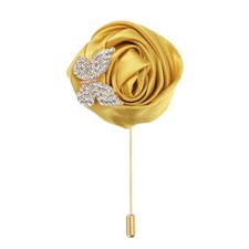Rose Lapel Pin for Men Suit Brooch Gold