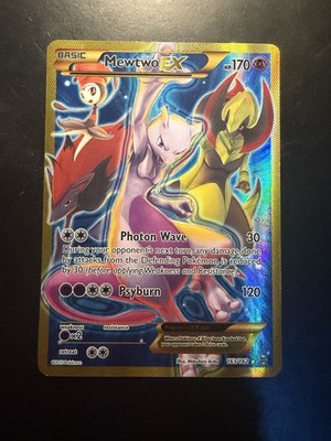 Pokemon Mewtwo EX 163/162 Secret Rare Full Art Gold BREAKthrough Holo MP