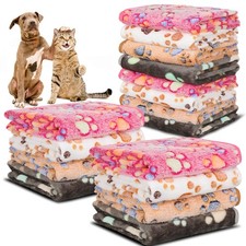 12 Pcs Small Dog Blanket Fleece Puppy Blankets Washable Pet Blankets for Cats...