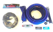 SKY HIGH CAR AUDIO 4 GAUGE OFC AMP KIT BLUE/BLACK