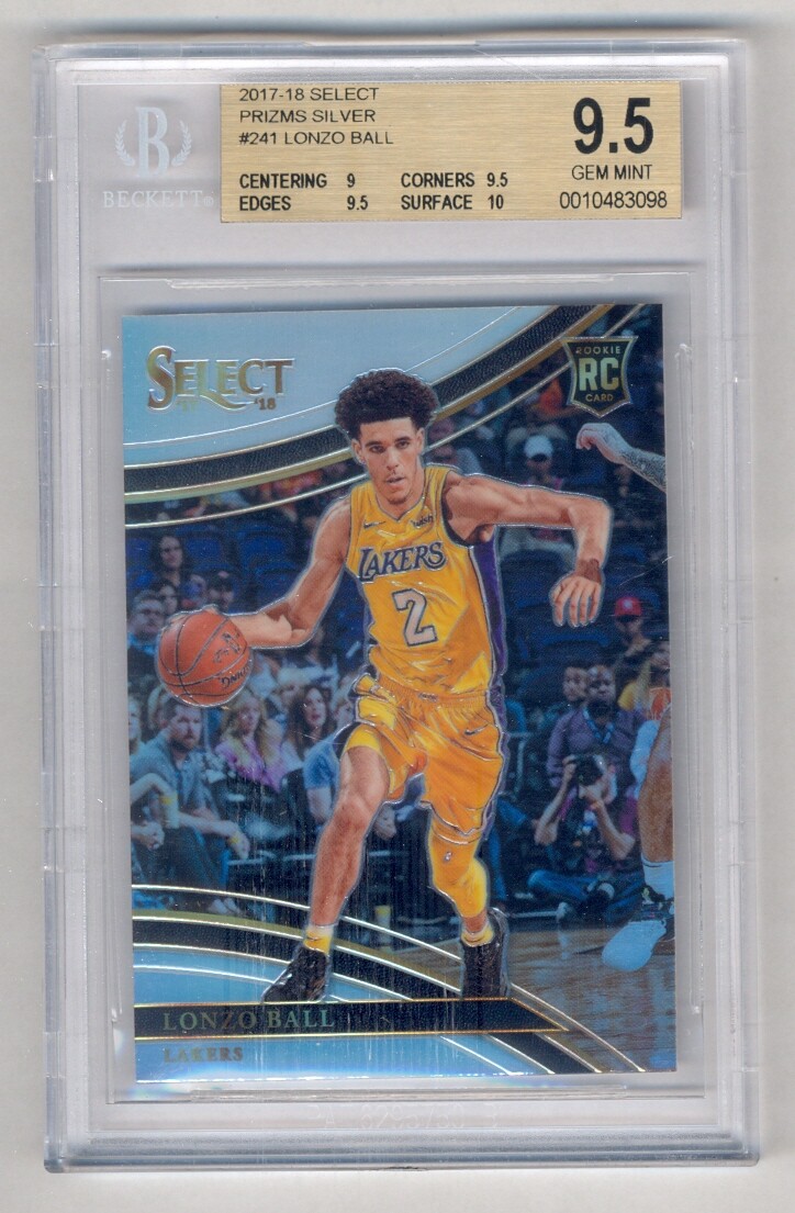 LONZO BALL 2017-18 PANINI SELECT COURTSIDE SILVER PRIZM RC BGS 9.5 GEM MINT
