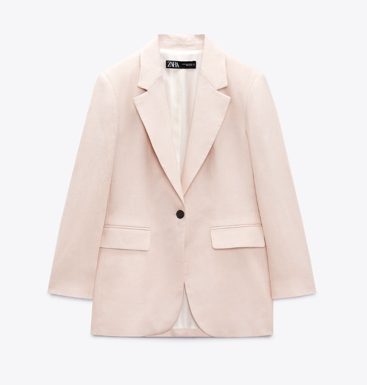 ZARA Women New OVERSIZE BLAZER WITH BUTTON PINK 2133/754 XS-L