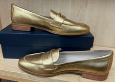 Cole Haan Womens 10 B Pinch Flat Leather Pennyloafer Gold