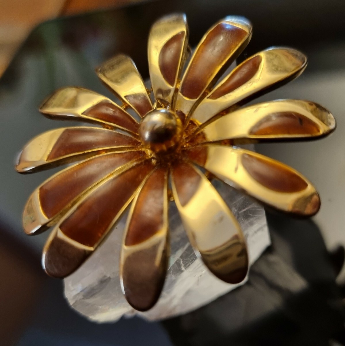 Grande Broche Vintage Orena Paris Plaqué Or - Dimensions 62x48 Mm, Neuve Stock, Occasion Portée