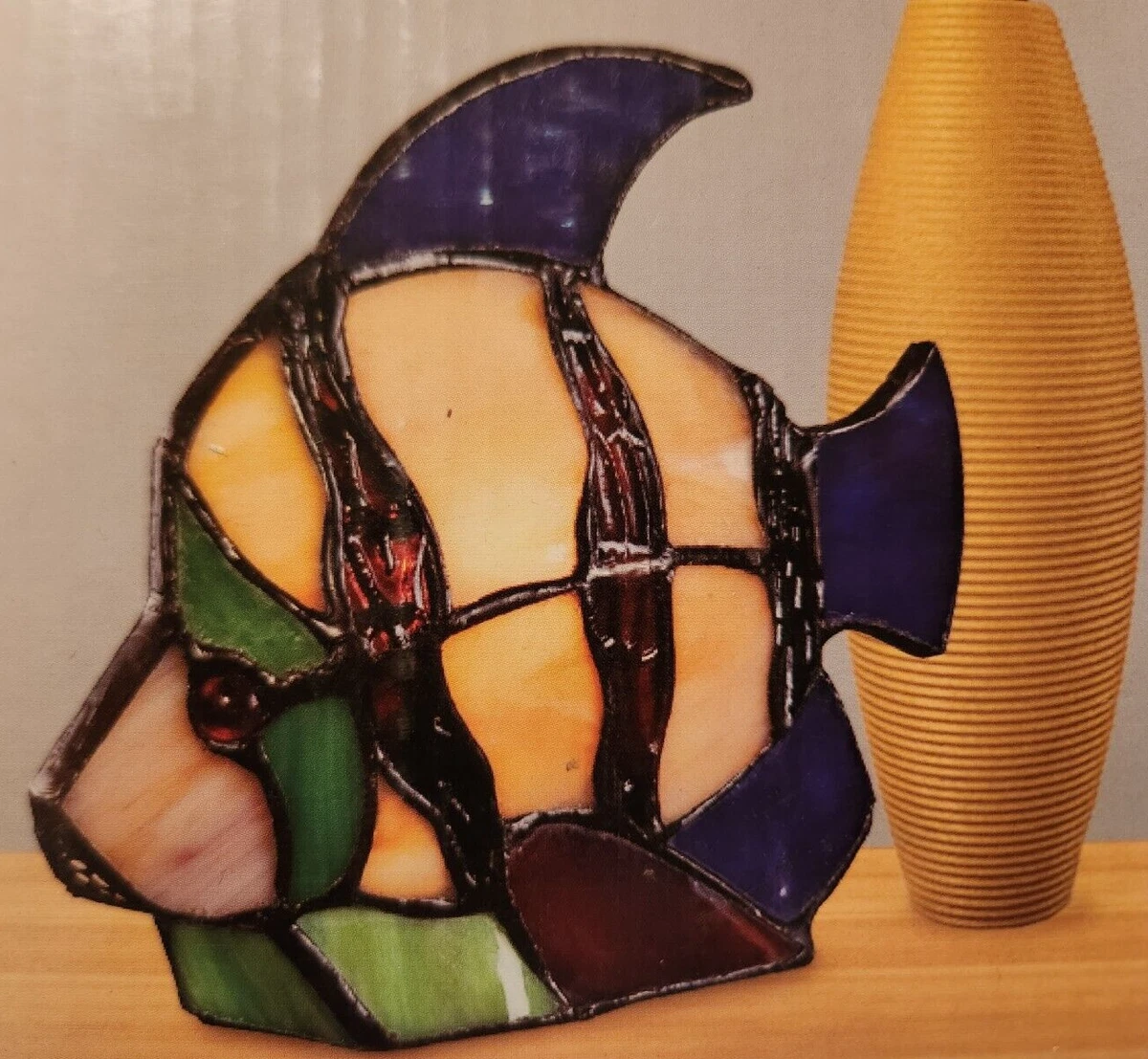 Stained glass 2024 fish lamp