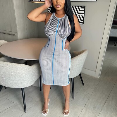 striped bodycon tank dress Women's Sexy Round Neck Sleeveless Color Block Size S Sleeveless crew neck cotton SubCat:Party-Dress Mismatched Bridesmaid Dresses Help Select your size:EU 39 - US 6.5 / 7