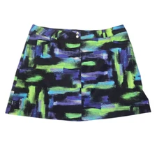 Slazenger Womens Golf Skort Skirt Abstract Artsy Paint Splash Sz 1 Sporty Preppy