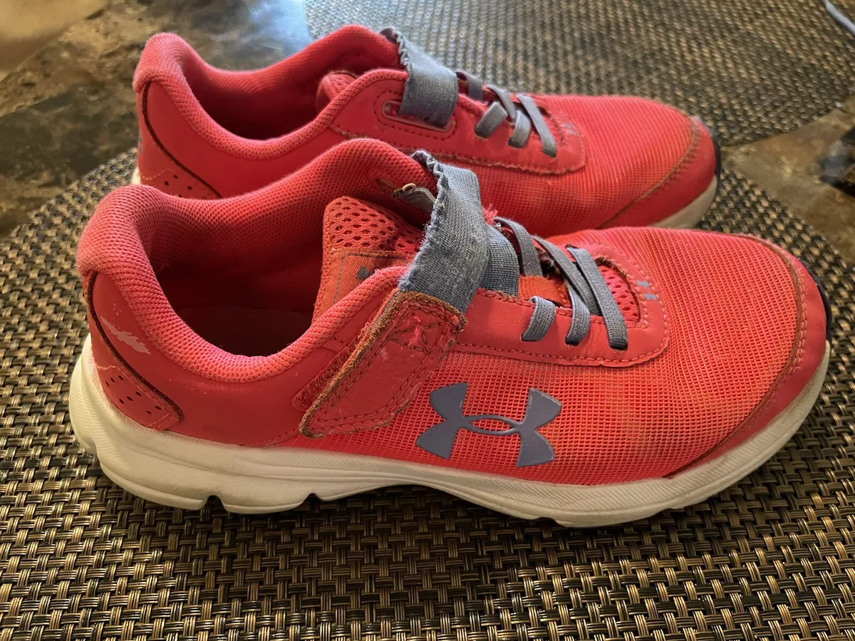 Under Armour Big Girl Size 3Y Pink No Tie Tennis Shoes