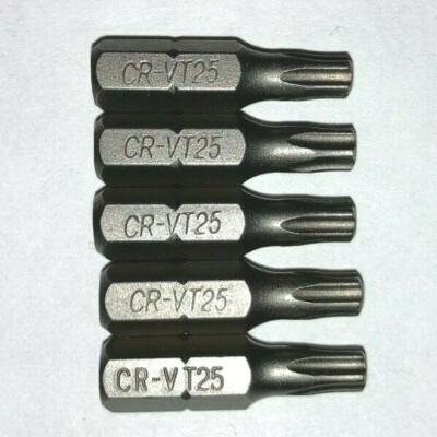 Silverhill Tools A5B5PT25 5 pack T25S 5 point security bits