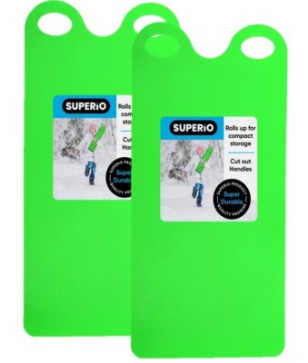 Snow Sled Flexible  Carpet Sled 36'' Snowboard for Kids-Green 2 Pack