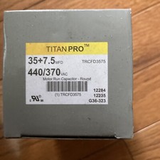 TitanPro TRCFD3575 Round Motor Run Capacitor. 35 7.5 MFD 440/370VAC