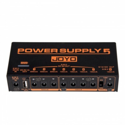 Joyo JP-05 Power Supply 5 Pedal Power Supply 8 Outputs 9v 12v 18v USB & Recharge
