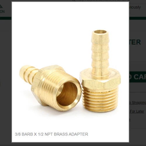 APEX 3/8 BARB X 1/2 NPT BRASS ADAPTER # 139-68, (1) ONE