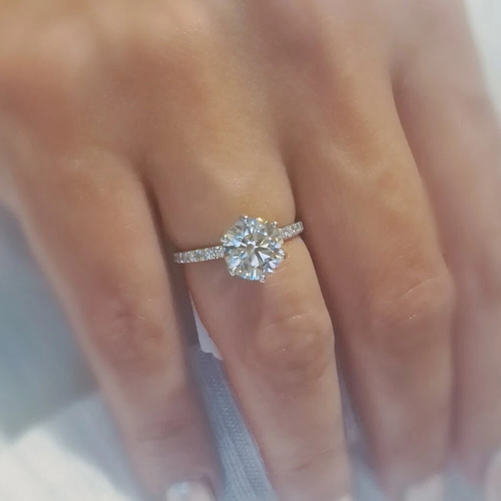 Round Half Eternity Setting 0.40 Ct Semi Mount Real Diamond Ring
