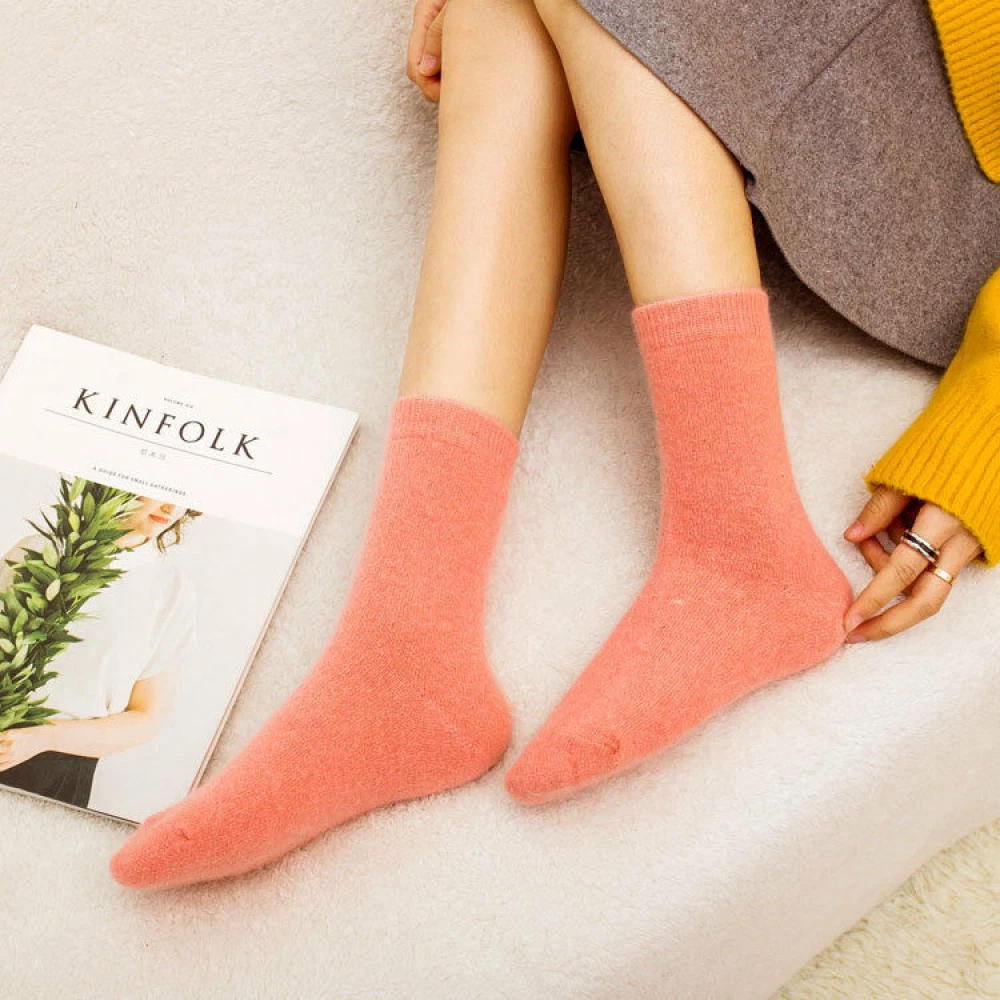 5 pairs 100% Angora Rabbit Wool Womens Girls Socks-Luxury Comfort Soft Warm Wool