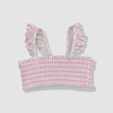 Polo Ralph Lauren Toddler Girl's Pink Smocked Bikini Top Swimwear Size 3/3T