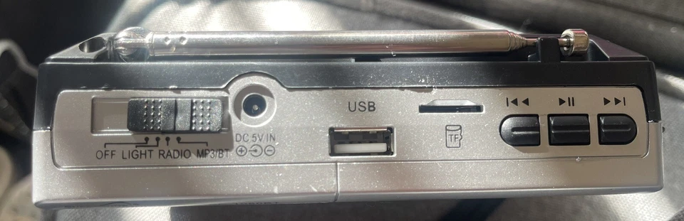 Supersonic 9-Band Rechargeable Bluetooth AM/FM Radio (Black) with USB/SD MP3 - Image 2 of 4